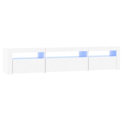 Meuble TV avec lumières LED Blanc 195x35x40 cm 618737618737