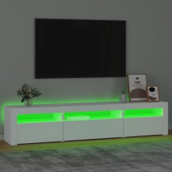 Meuble TV avec lumières LED Blanc 195x35x40 cm 618737618737