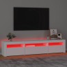 Meuble TV avec lumières LED Blanc 195x35x40 cm 618737618737
