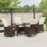 Ensemble de salle à manger pour jardin 5 pcs Marron polyrotin 618738618738