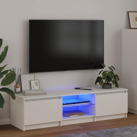 Meuble TV avec lumières LED blanc 140x40x36 cm 618741618741