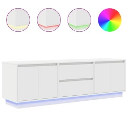 Meuble TV avec lumières LED blanc 160,5x41x50 cm 618743618743