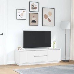 Meuble TV avec lumières LED blanc 160,5x41x50 cm 618743618743