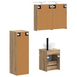 Ensemble de mobilier de salle de bain 4 pc Chêne artisanal 618750618750