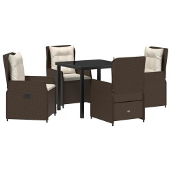 Ensemble de salle à manger pour jardin 5 pcs Marron polyrotin 618752618752