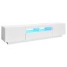 Meuble TV avec lumières LED Blanc 180x35x40 cm 618753618753