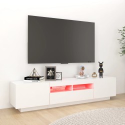 Meuble TV avec lumières LED Blanc 180x35x40 cm 618753618753