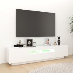 Meuble TV avec lumières LED Blanc 180x35x40 cm 618753618753