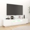 Meuble TV avec lumières LED Blanc 180x35x40 cm 618753618753