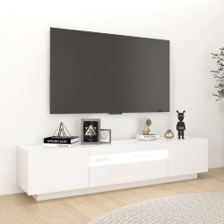 Meuble TV avec lumières LED Blanc 180x35x40 cm 618753618753