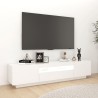 Meuble TV avec lumières LED Blanc 180x35x40 cm 618753618753