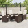 Ensemble de salle à manger pour jardin 5 pcs Marron polyrotin 618755618755