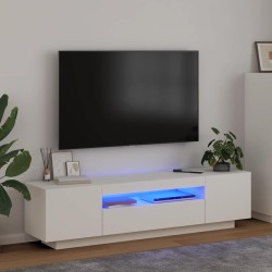 Meuble TV avec lumières LED blanc 160x35x40 cm 618757618757