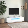 Meuble TV avec lumières LED blanc 160x35x40 cm 618757618757