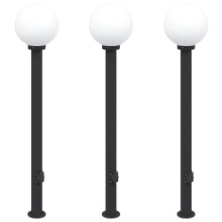 Bornes lumineuses avec sortie lot de 3 120 cm noir IP44 618760618760