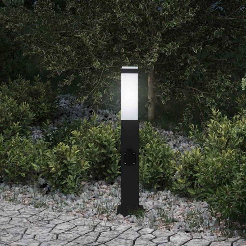 Borne lumineuse avec sortie 50 cm Noir IP44 618762618762