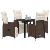 Ensemble de salle à manger pour jardin 5 pcs Marron polyrotin 618765618765
