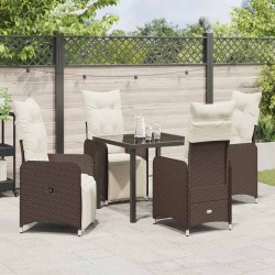 Ensemble de salle à manger pour jardin 5 pcs Marron polyrotin 618765618765