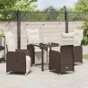 Ensemble de salle à manger pour jardin 5 pcs Marron polyrotin 618765618765