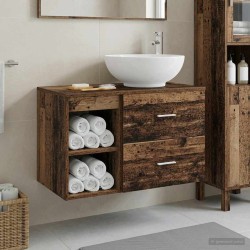 Ensemble de mobilier de salle de bain 2 pcs Bois ancien 618767618767