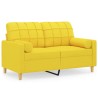 Canapé 2 places avec oreillers jaune clair 120 cm tissu 618768618768