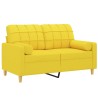Canapé 2 places avec oreillers jaune clair 120 cm tissu 618768618768