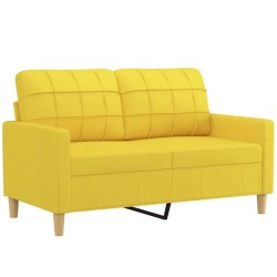 Canapé 2 places avec oreillers jaune clair 120 cm tissu 618768618768