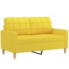 Canapé 2 places avec oreillers jaune clair 120 cm tissu 618768618768