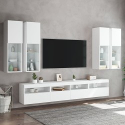 Ensemble de meubles TV muraux 7 pcs avec lumières LED blanc 618769618769