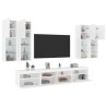Ensemble de meubles TV muraux 7 pcs avec lumières LED blanc 618769618769