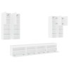 Ensemble de meubles TV muraux 7 pcs avec lumières LED blanc 618769618769