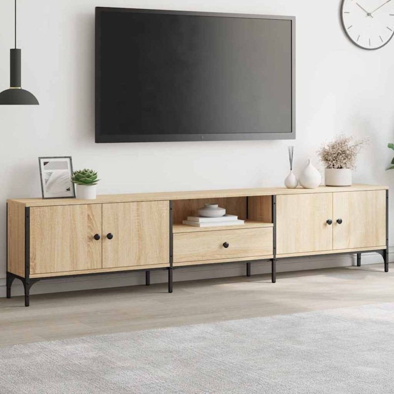 Meuble TV à tiroir chêne sonoma 200x25x44 cm bois d'ingénierie 618770618770