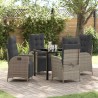 Ensemble de salle à manger pour jardin 5 pcs Gris polyrotin 618772618772