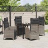 Ensemble de salle à manger pour jardin 5 pcs Gris polyrotin 618772618772