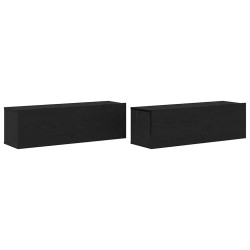 Meuble TV 2 pcs Noir 100 x 30 x 30 cm Bois d'ingénierie 618774618774