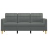 Canapé à 3 places Gris foncé 180 cm Tissu 618776618776