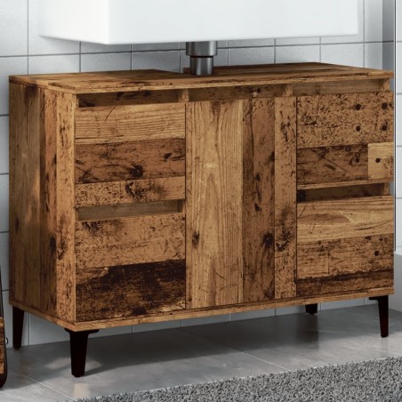 Armoire d'évier vieux bois 80x33x60 cm bois d'ingénierie 618777618777