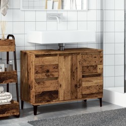 Armoire d'évier vieux bois 80x33x60 cm bois d'ingénierie 618777618777