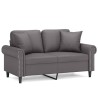 Canapé 2 places avec oreillers gris 120 cm similicuir 618778618778