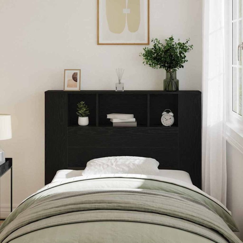 Cabinet de Tête de Lit Chêne noir 120 x 18.5 x 102.5 cm 618781618781