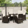 Ensemble de salle à manger pour jardin 5 pcs Marron polyrotin 618782618782
