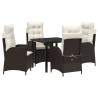 Ensemble de salle à manger pour jardin 5 pcs Marron polyrotin 618782618782