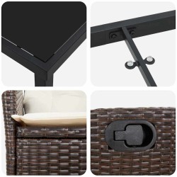 Ensemble de salle à manger pour jardin 5 pcs Marron polyrotin 618782618782