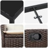 Ensemble de salle à manger pour jardin 5 pcs Marron polyrotin 618782618782