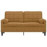 Canapé 2 places avec oreillers décoratifs brun 140 cm velours 618785618785
