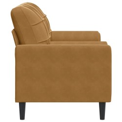 Canapé 2 places avec oreillers décoratifs brun 140 cm velours 618785618785
