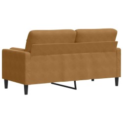 Canapé 2 places avec oreillers décoratifs brun 140 cm velours 618785618785