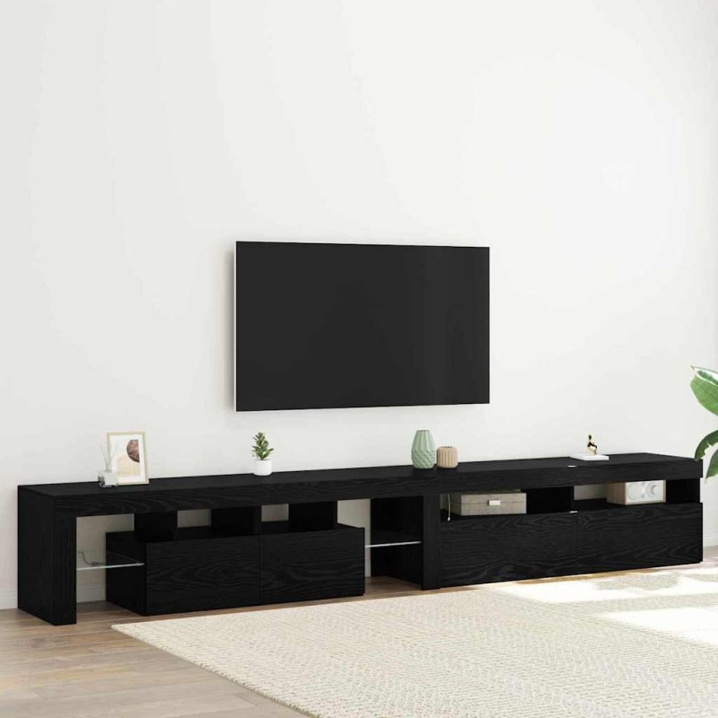 Meuble TV 2 pcs Chêne noir 260 x 37 x 40 cm Bois d'ingénierie 618787618787