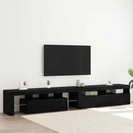 Meuble TV 2 pcs Chêne noir 260 x 37 x 40 cm Bois d'ingénierie 618787618787