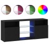 Meuble TV avec éclairage LED chêne noir 120 x 30 x 50 cm bois d'ingénierie 618791618791